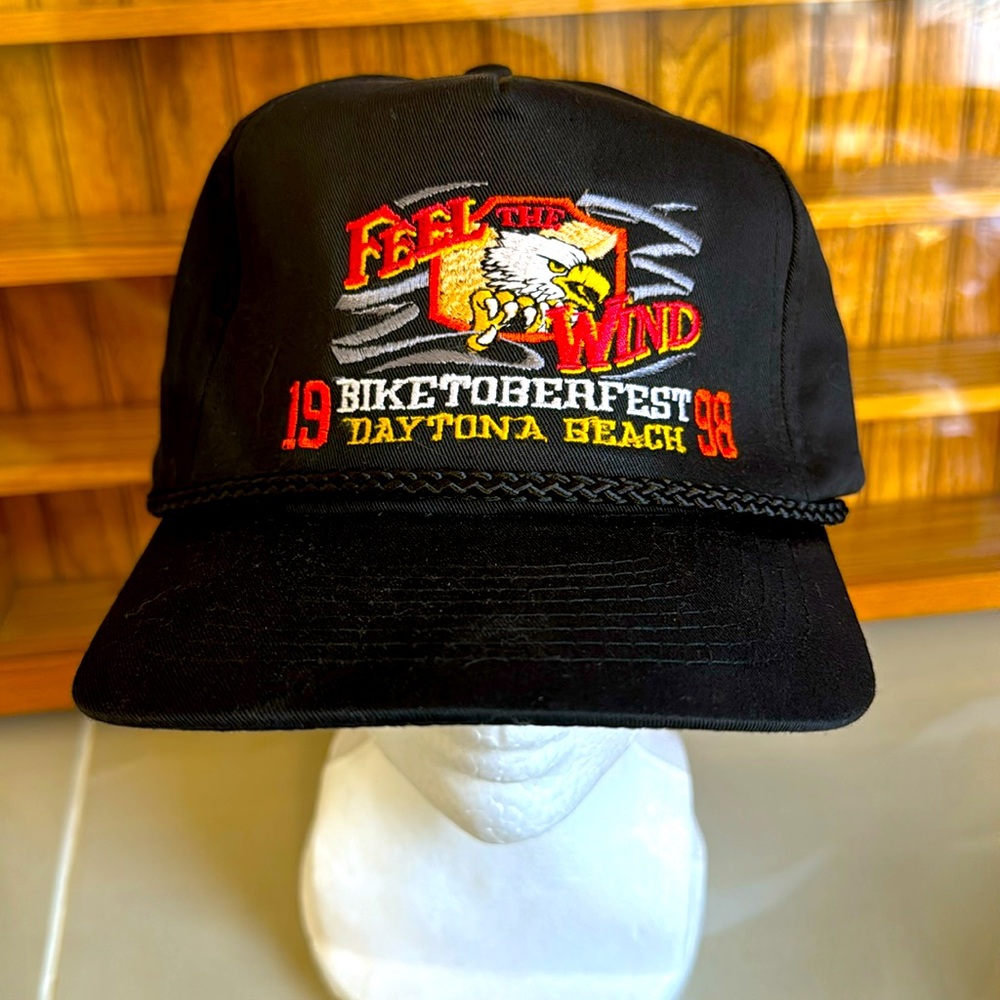 Vintage Harley Davidson Bike Week Black Hat Baseball Cap Motorcycle Eagle